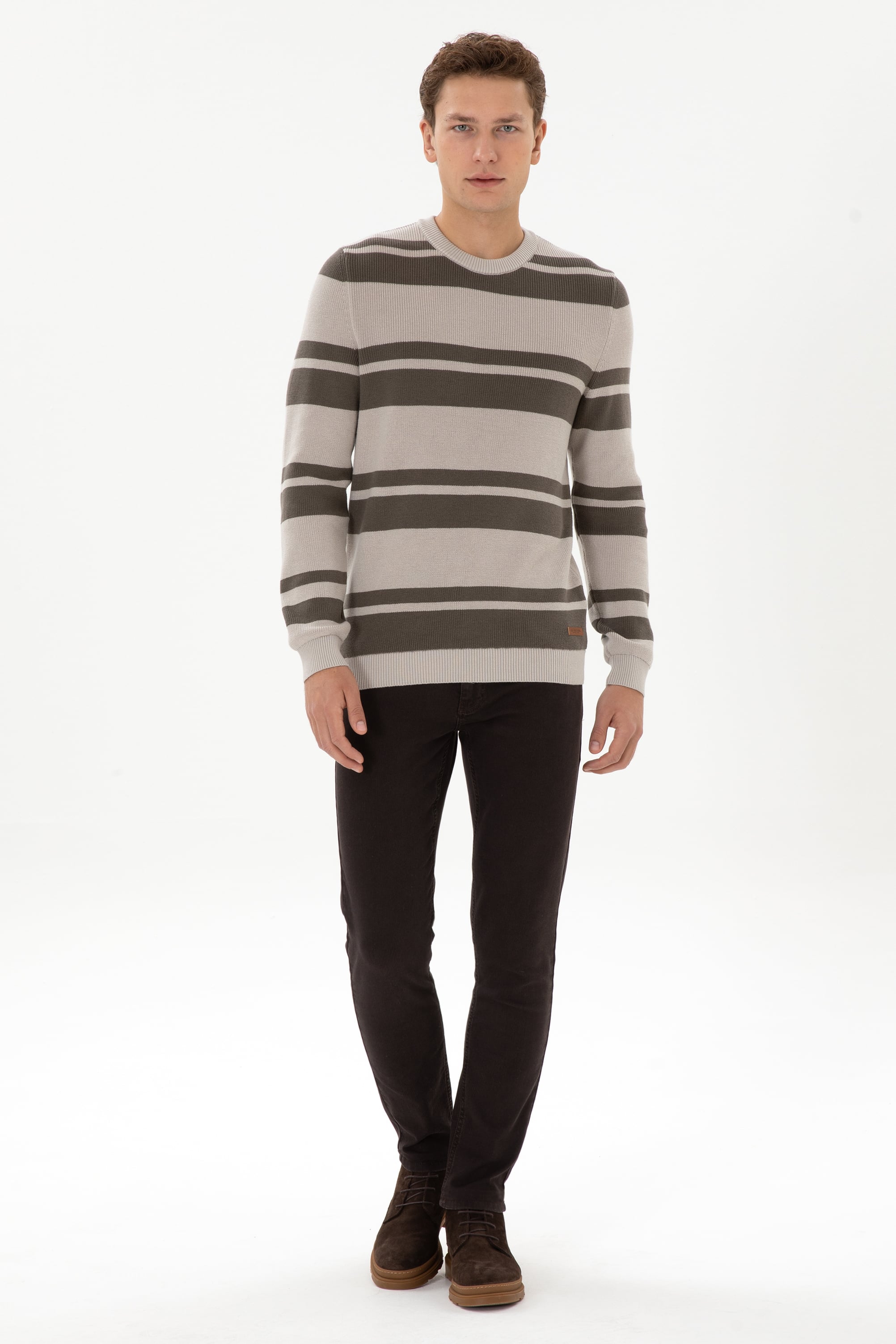 Erkek Koyu Kahverengi Slim Fit Jean Pantolon
