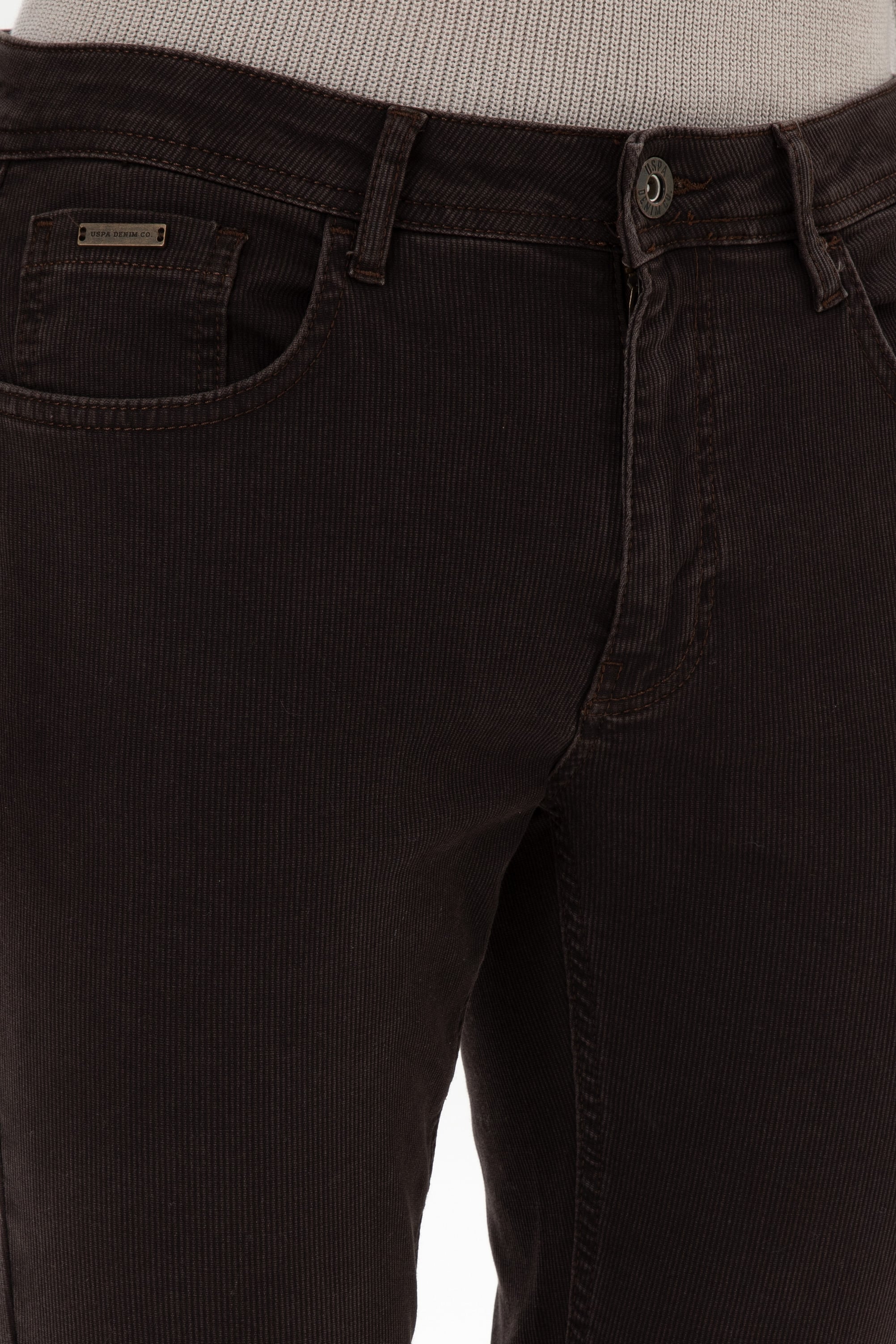 Erkek Koyu Kahverengi Slim Fit Jean Pantolon