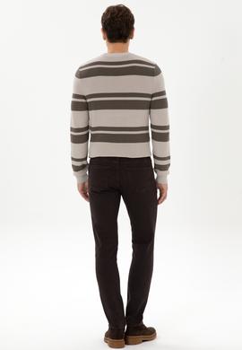 Erkek Koyu Kahverengi Slim Fit Jean Pantolon - 50310364011
