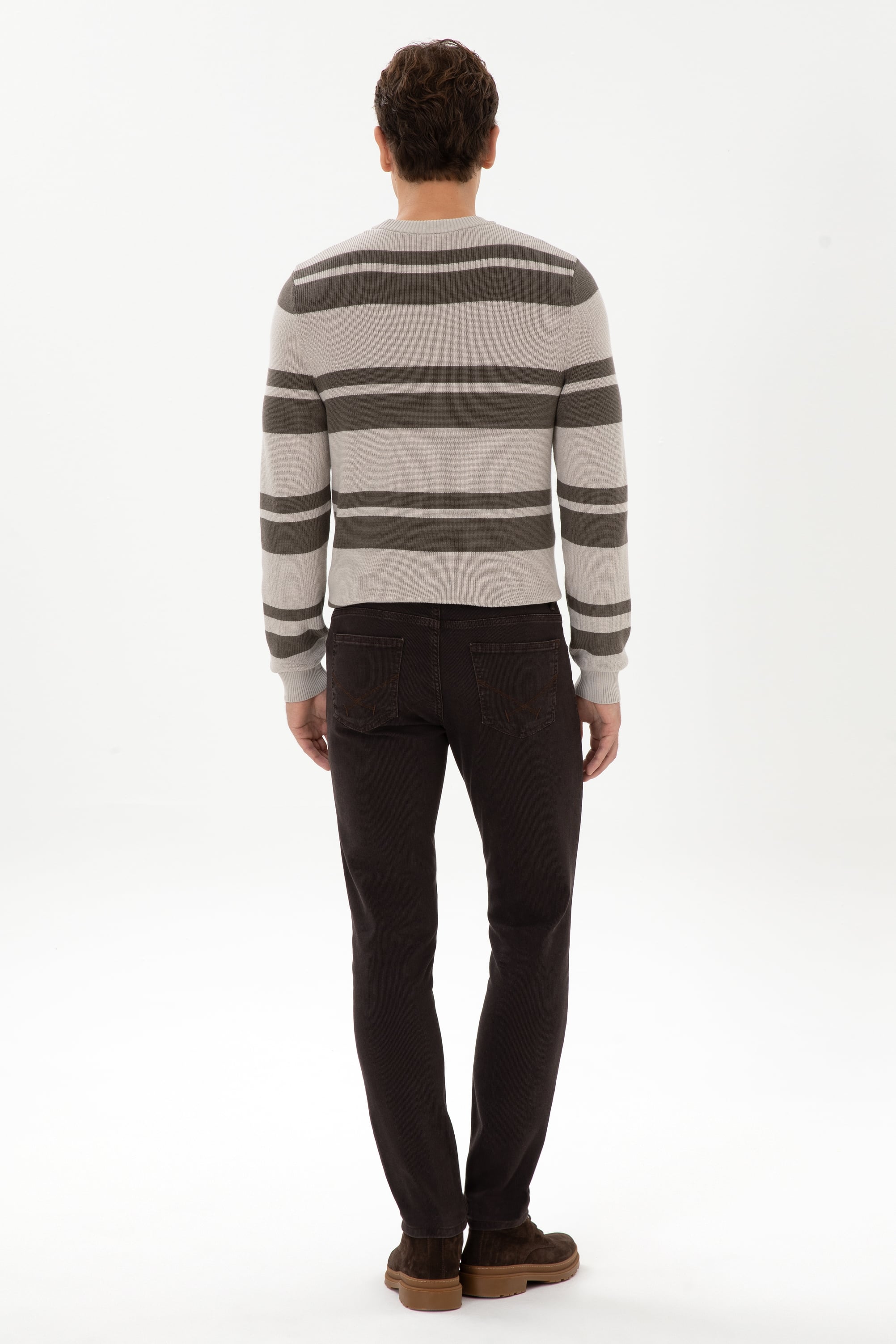 Erkek Koyu Kahverengi Slim Fit Jean Pantolon - Image 4