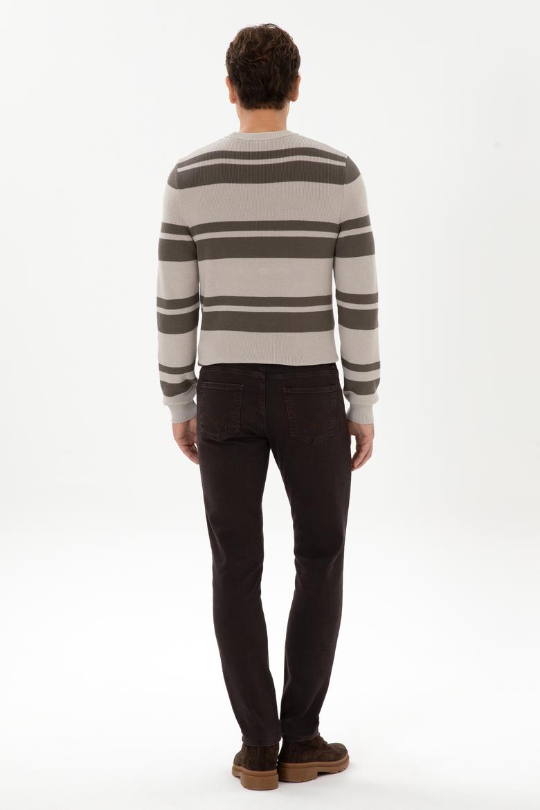 Erkek Koyu Kahverengi Slim Fit Jean Pantolon - 50310364011
