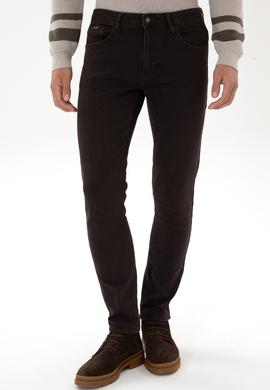 Erkek Koyu Kahverengi Slim Fit Jean Pantolon - 50310364011