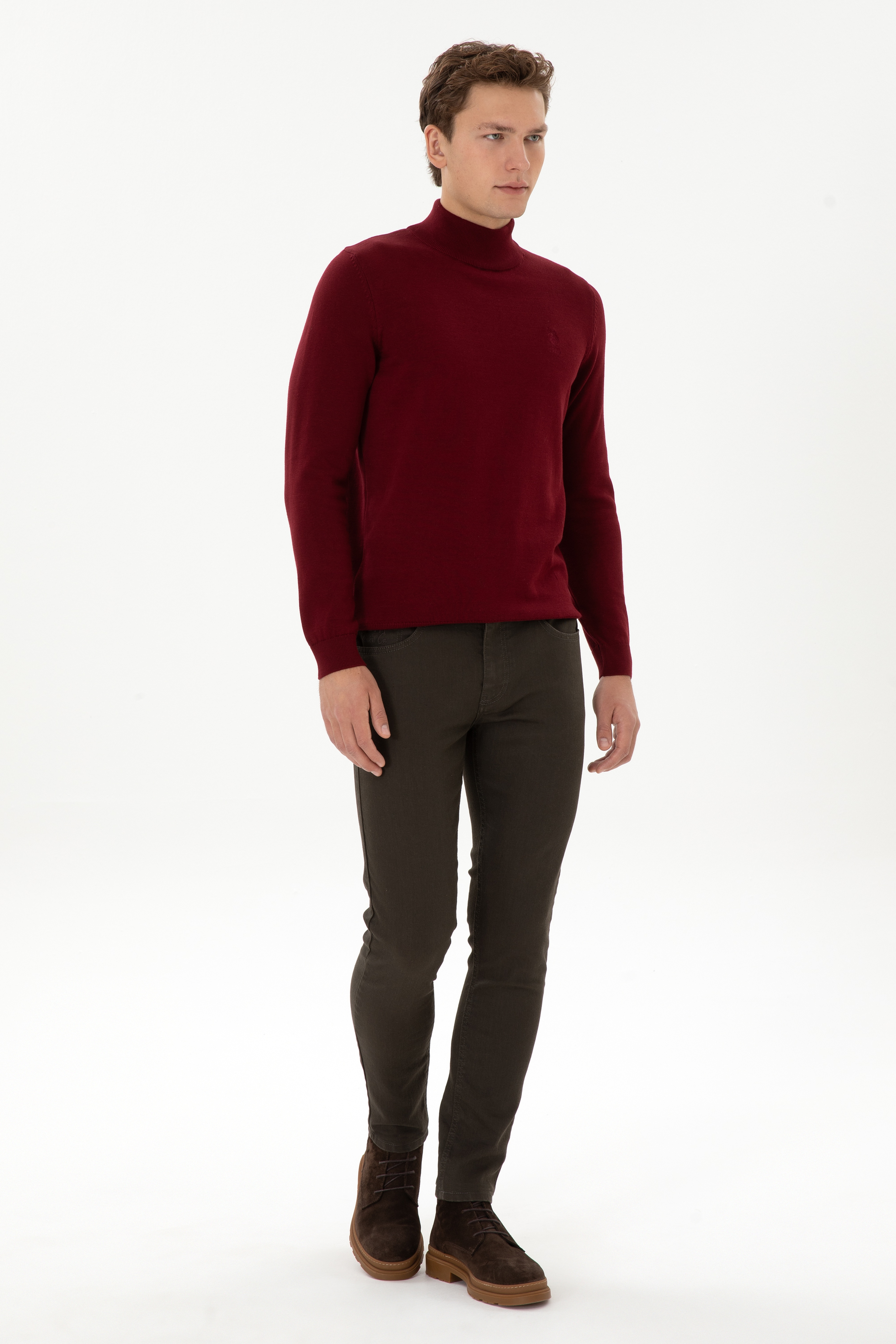 Erkek Kahverengi Slim Fit Jean Pantolon