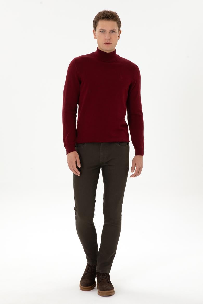 Erkek Kahverengi Slim Fit Jean Pantolon