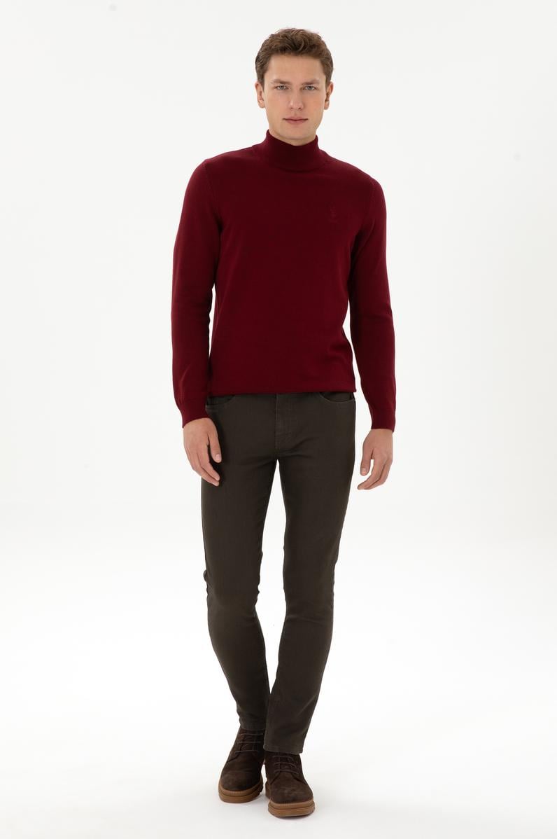 Erkek Kahverengi Slim Fit Jean Pantolon