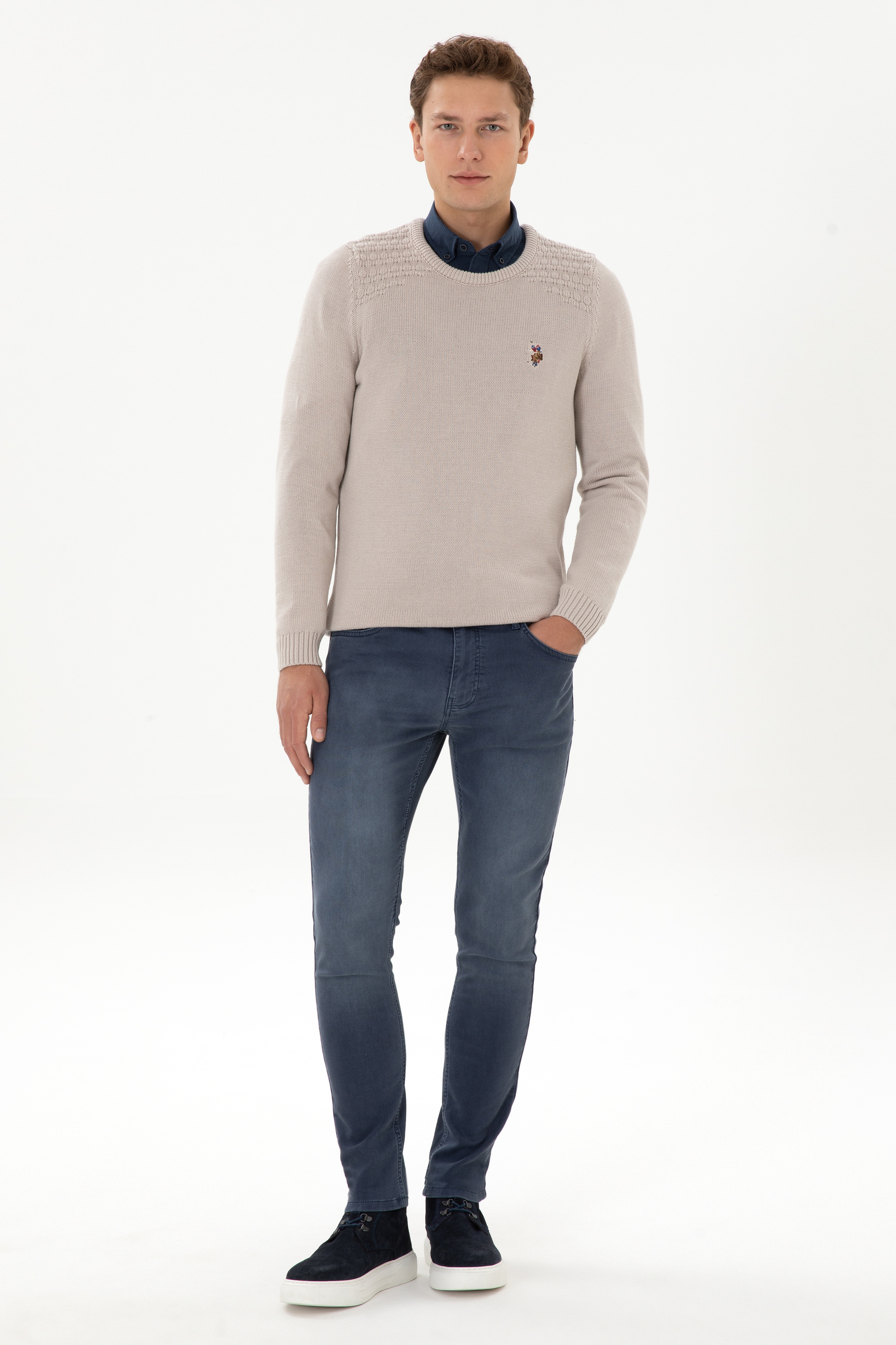 Erkek İndigo Slim Fit Jean Pantolon - Image 1
