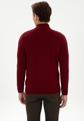 Erkek Bordo Basic Triko Hırka - 50317151015