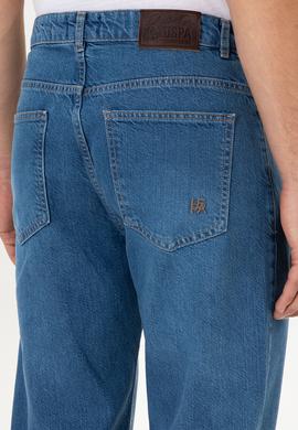 Erkek Mavi Loose Fit Jean Pantolon - 50308292020