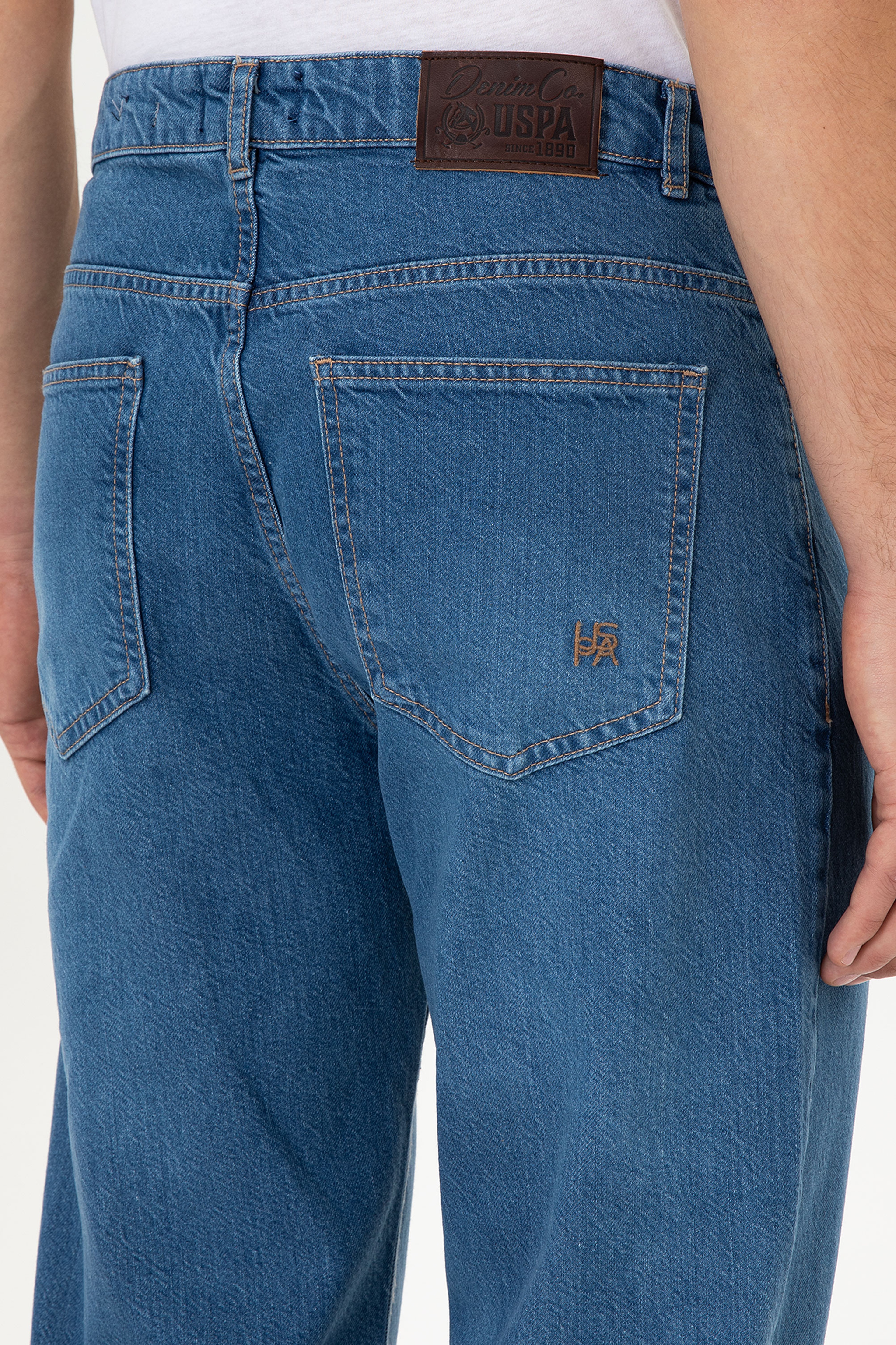 Erkek Mavi Loose Fit Jean Pantolon - Image 6