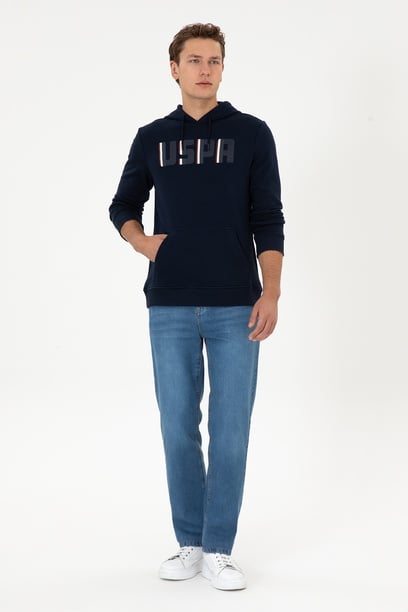 Erkek Mavi Loose Fit Jean Pantolon