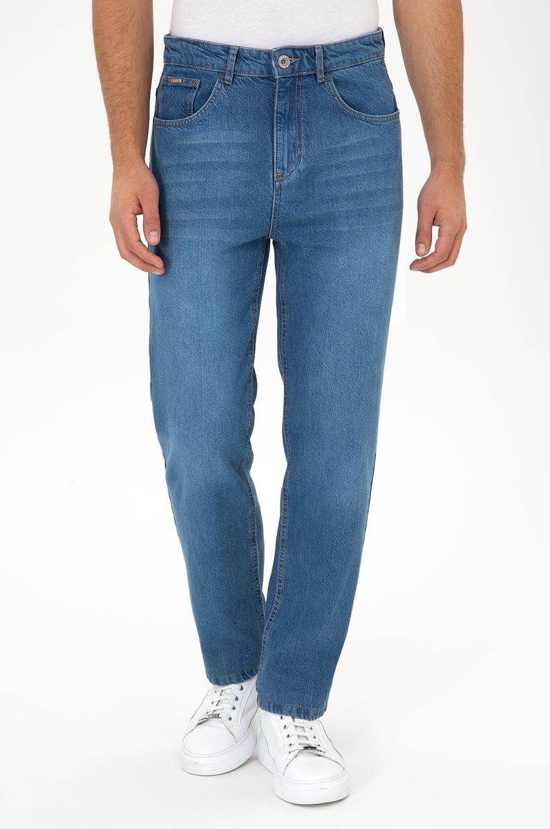 Erkek Mavi Loose Fit Jean Pantolon