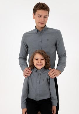 Erkek Çocuk Antrasit Uzun Kollu Basic Gömlek - 50316801043