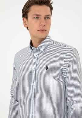 Erkek Lacivert Çizgili Uzun Kollu Gömlek - 50308580005