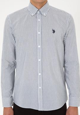 Erkek Lacivert Çizgili Uzun Kollu Gömlek - 50308580005