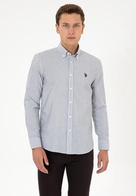 Erkek Lacivert Çizgili Uzun Kollu Gömlek - 50308580005