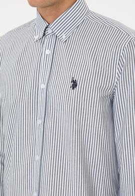 Erkek Lacivert Çizgili Uzun Kollu Gömlek - 50308580005