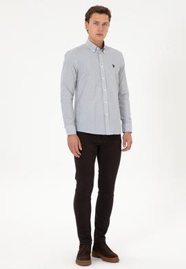 Erkek Lacivert Çizgili Uzun Kollu Gömlek - 50308580005