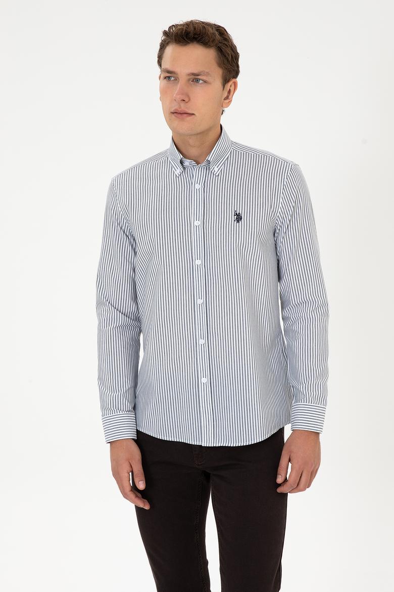 Erkek Lacivert Çizgili Uzun Kollu Gömlek - 50308580005