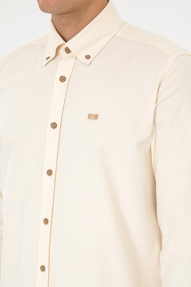 Erkek Krem Uzun Kollu Gömlek
