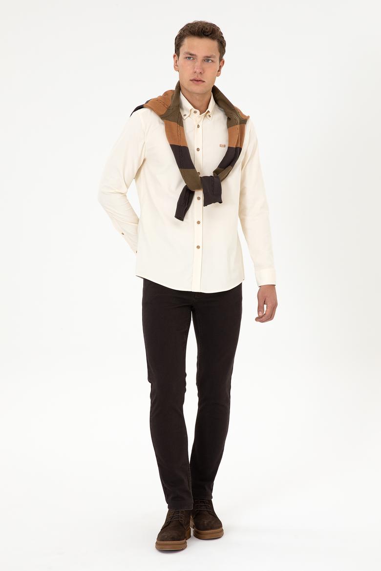 Erkek Krem Uzun Kollu Gömlek - 50315915053