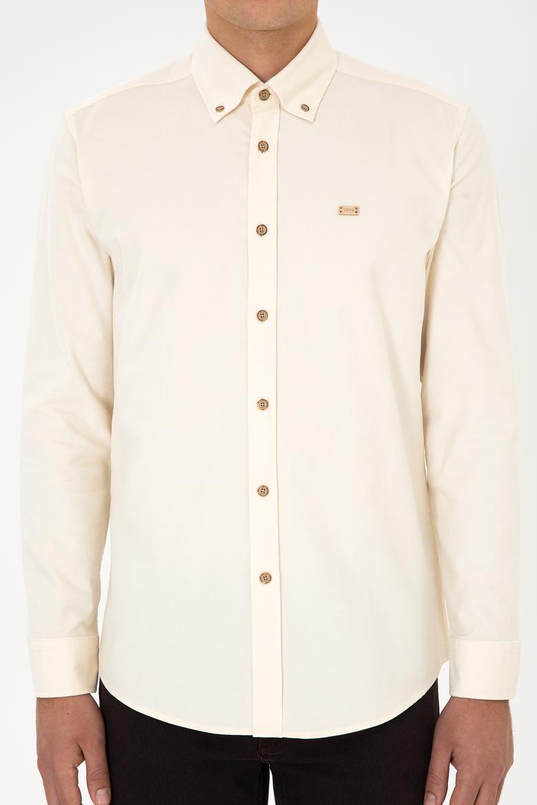 Erkek Krem Uzun Kollu Gömlek - 50315915053