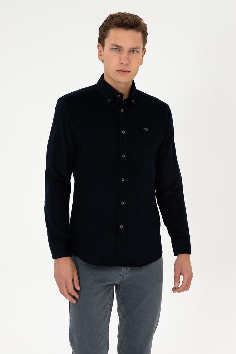 Erkek Lacivert Uzun Kollu Gömlek - 50315915042
