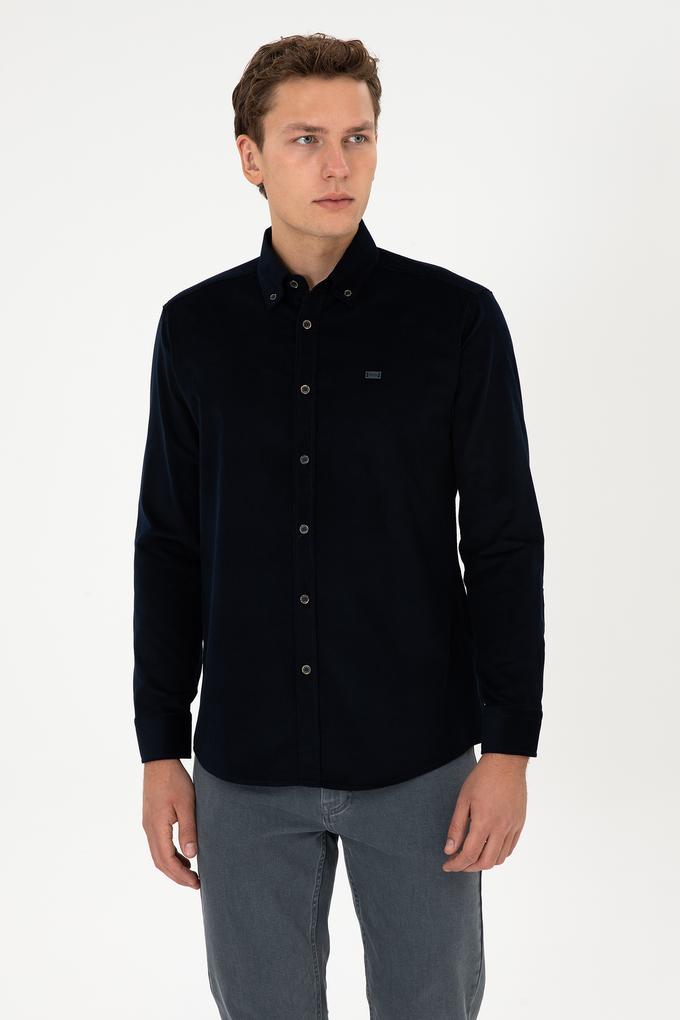 Erkek Lacivert Uzun Kollu Gömlek