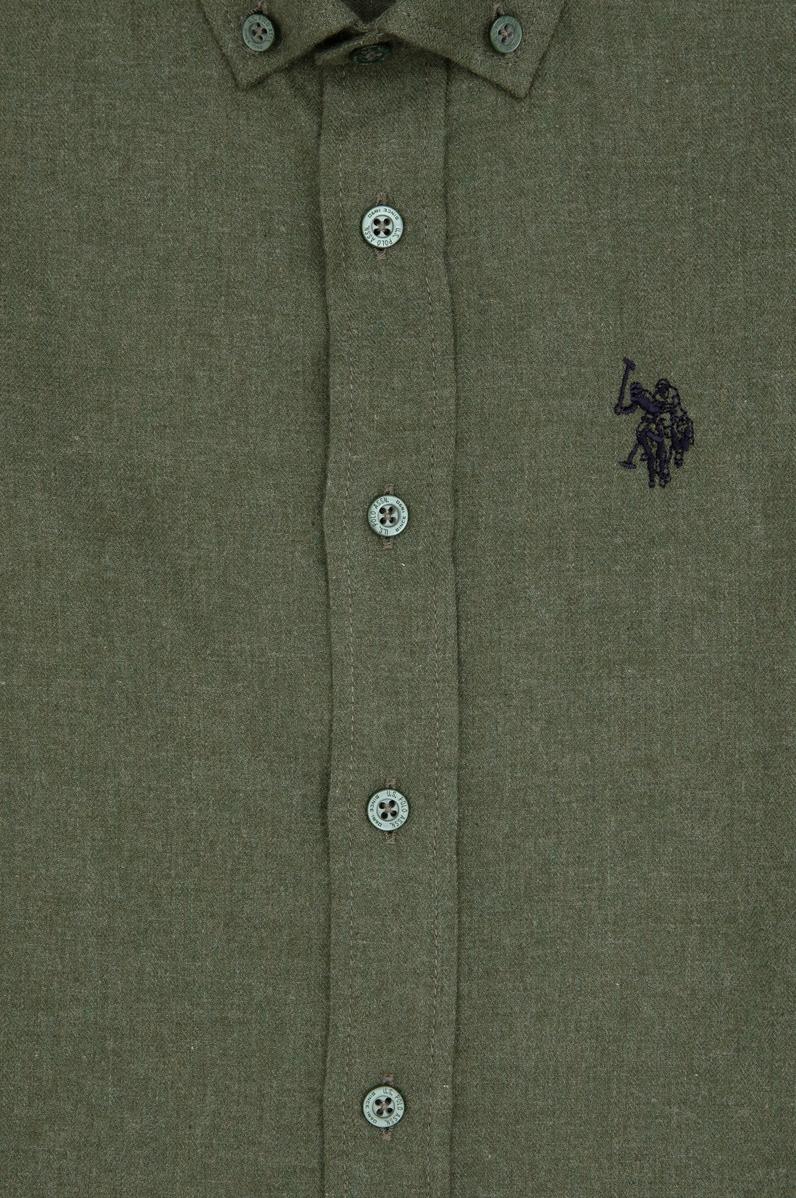 Erkek Çocuk Haki Uzun Kollu Basic Gömlek