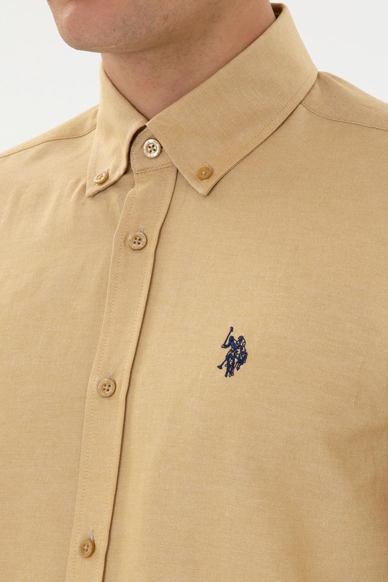 Erkek Hardal Uzun Kollu Basic Gömlek - 50316723108