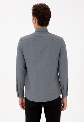 Erkek Antrasit Uzun Kollu Basic Gömlek - 50316723036