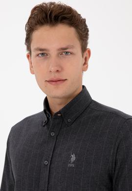 Erkek Antrasit Uzun Kollu Gömlek - 50316559026