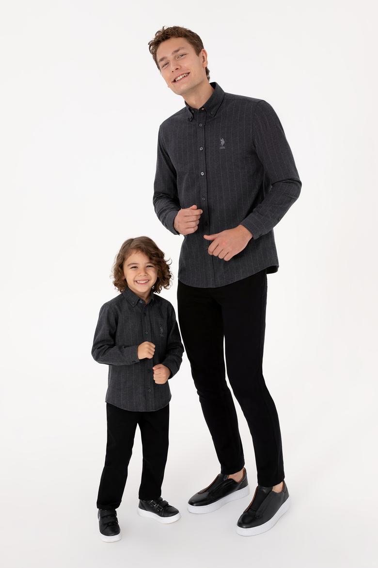 Erkek Antrasit Uzun Kollu Gömlek - 50316559026