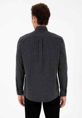 Erkek Antrasit Uzun Kollu Gömlek - 50316559026