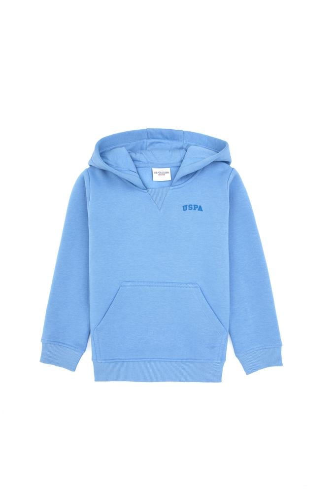 Erkek Çocuk Açık Mavi Kapüşonlu Basic Sweatshirt