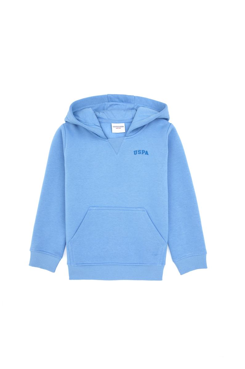 Erkek Çocuk Açık Mavi Kapüşonlu Basic Sweatshirt