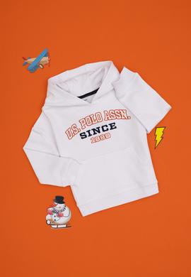 Erkek Çocuk Beyaz Kapüşonlu Sweatshirt - 50313842020