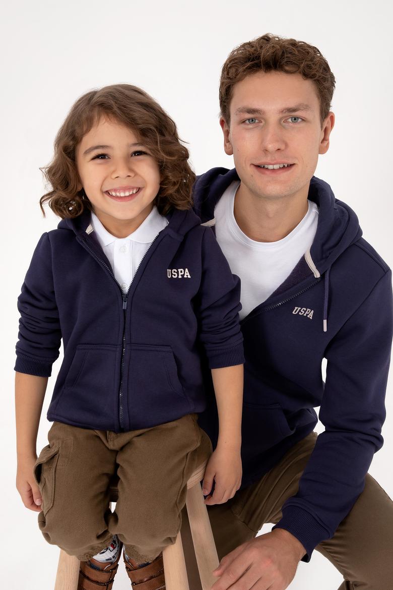 Erkek Çocuk Mürdüm Fermuarlı Kapüşonlu Sweatshirt - 50313852111