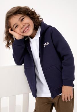 Erkek Çocuk Mürdüm Fermuarlı Kapüşonlu Sweatshirt - 50313852111