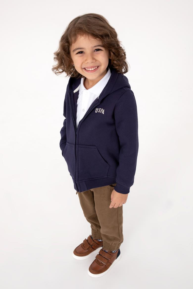 Erkek Çocuk Mürdüm Fermuarlı Kapüşonlu Sweatshirt - 50313852111