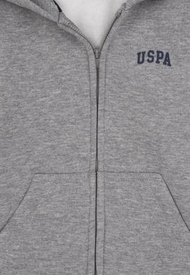 Erkek Çocuk Gri Melanj Fermuarlı Kapüşonlu Örme Hırka - 50313852024