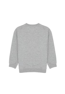 Erkek Çocuk Gri Melanj Bisiklet Yaka İnce Sweatshirt - 50316527018