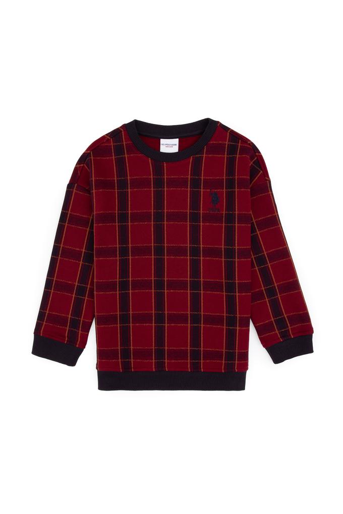 Erkek Çocuk Bordo Bisiklet Yaka Sweatshirt