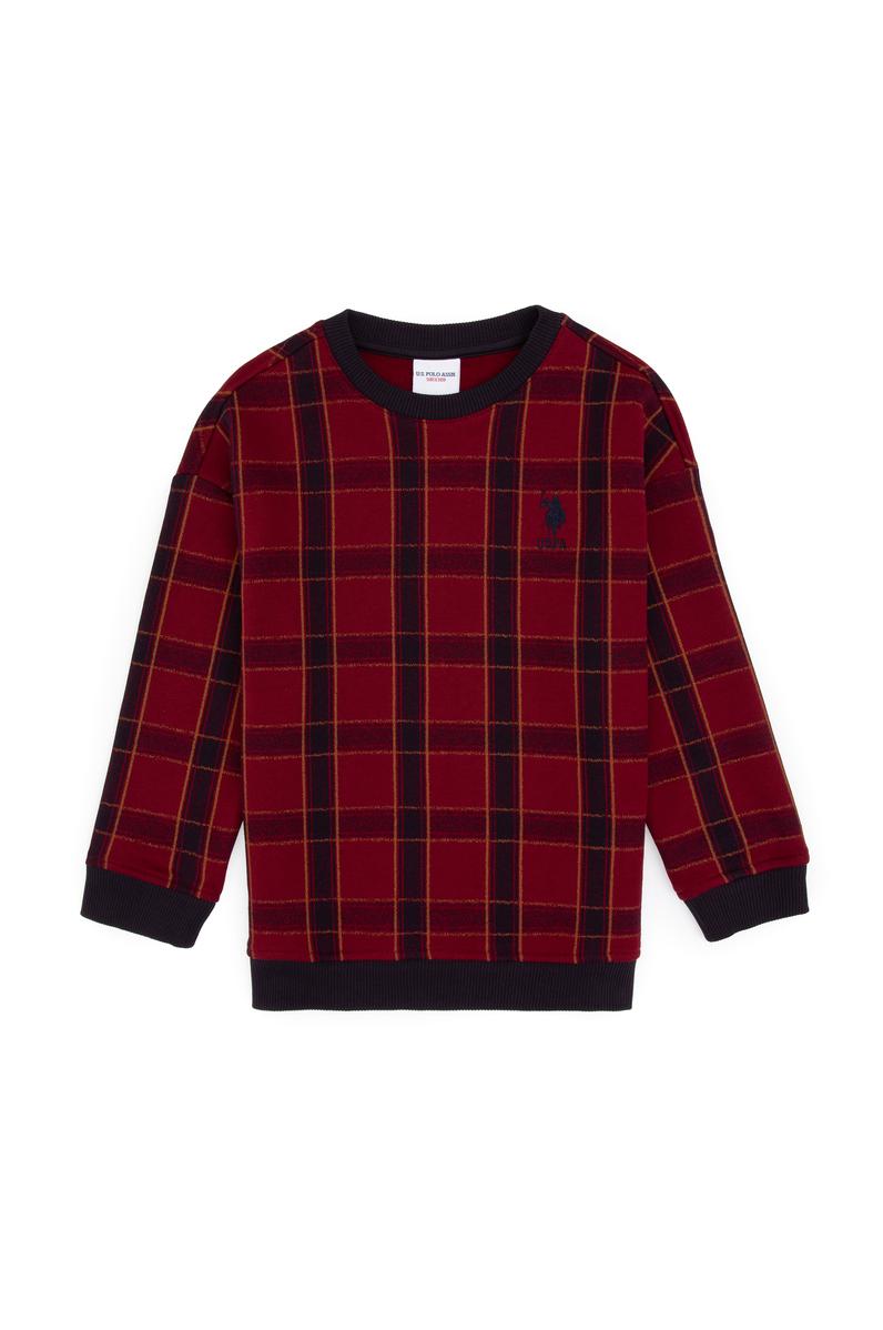 Erkek Çocuk Bordo Bisiklet Yaka Sweatshirt