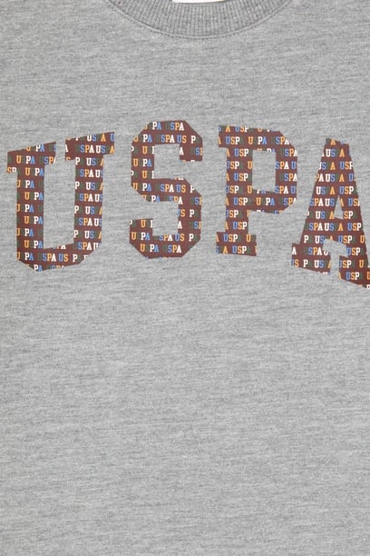 Erkek Çocuk Gri Melanj Bisiklet Yaka İnce Sweatshirt