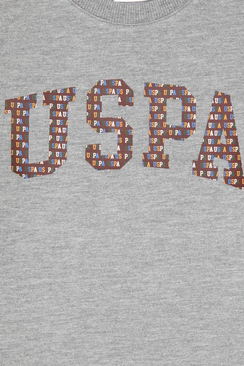 Erkek Çocuk Gri Melanj Bisiklet Yaka İnce Sweatshirt - 50316527018