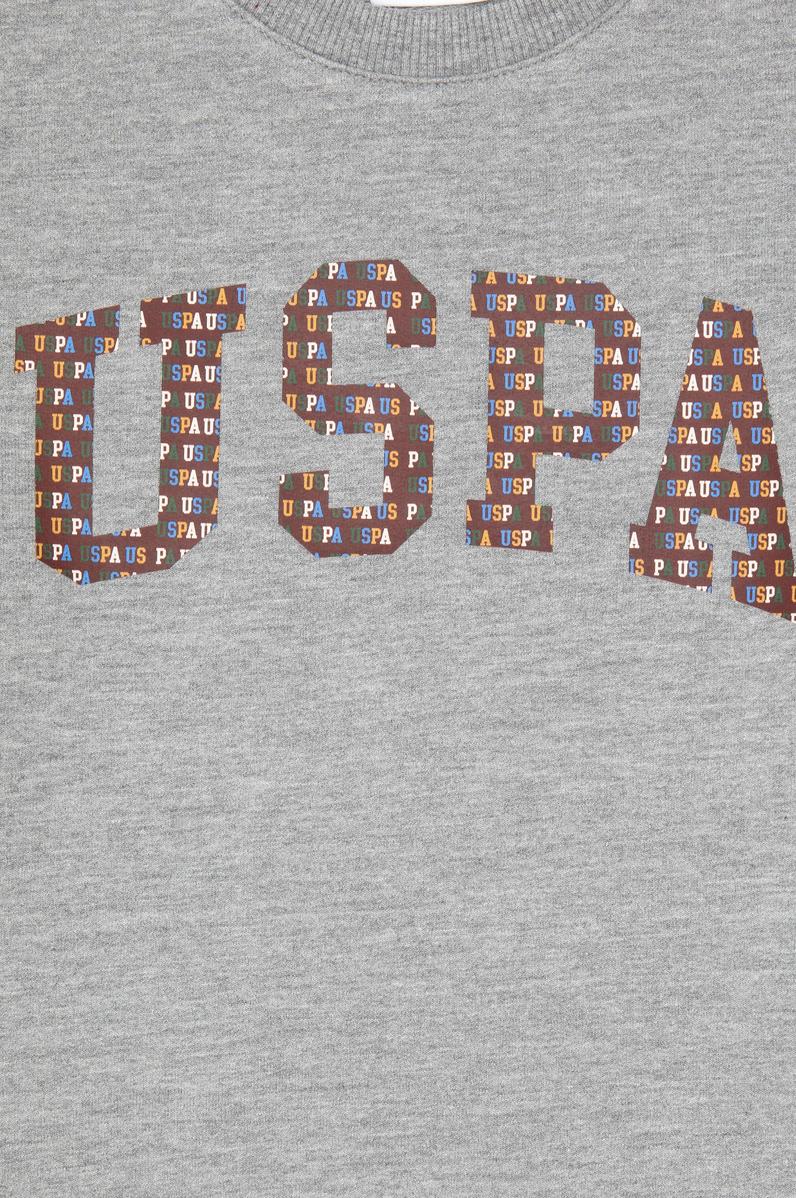 Erkek Çocuk Gri Melanj Bisiklet Yaka İnce Sweatshirt