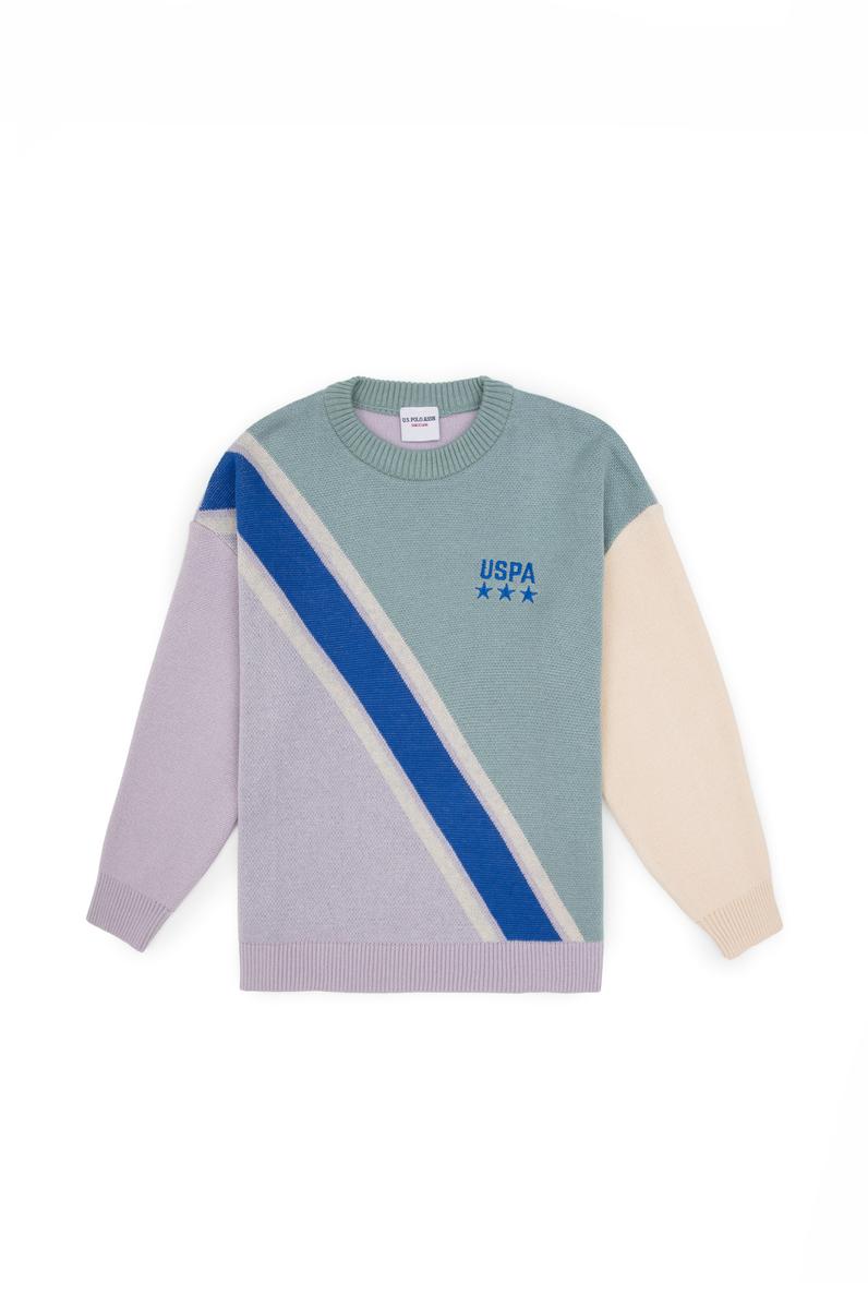 Erkek Çocuk Mint Bisiklet Yaka Kazak