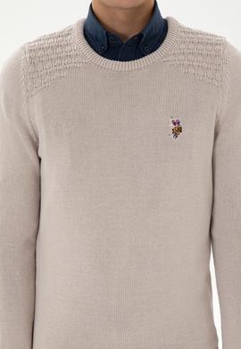 Erkek Slim Fit Bisiklet Yaka Taş Kazak - 50314975042