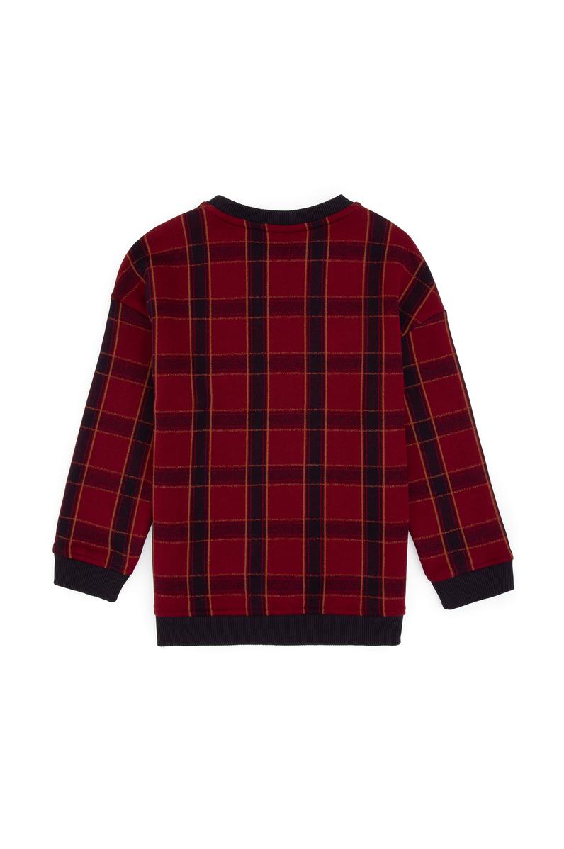 Erkek Çocuk Bordo Bisiklet Yaka Sweatshirt