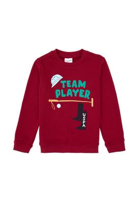 Erkek Çocuk Koyu Frambuaz Bisiklet Yaka Sweatshirt - 50316510022